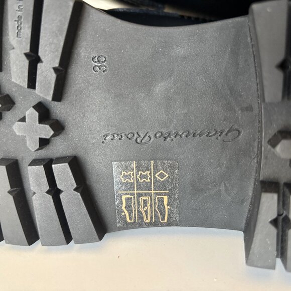 Gianvito Rossi Size 36/6 Black Calfskin Pull On Ankle Boot Lug Sole Eco Stretch - Picture 11 of 12